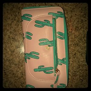 Cactus pink and gold wallet